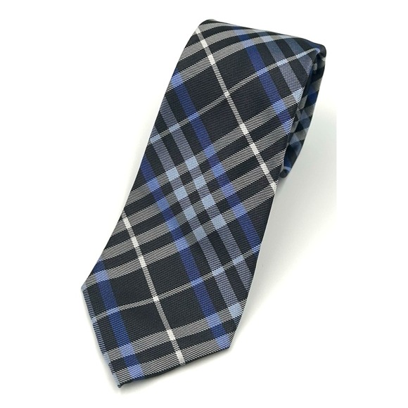 Express 100% Silk Men's Skinny Neck Tie Blue Black‎ Plaid 2.75 Width 60 Length - Picture 1 of 8